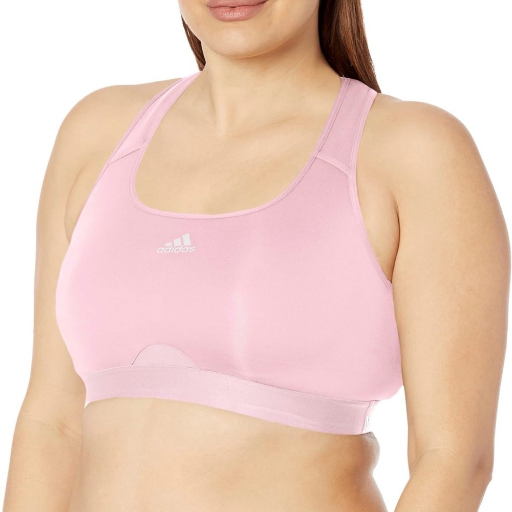 Adidas Powerreact Training Medium Support Sports Bra in Mauve Pink Color Sz 3X